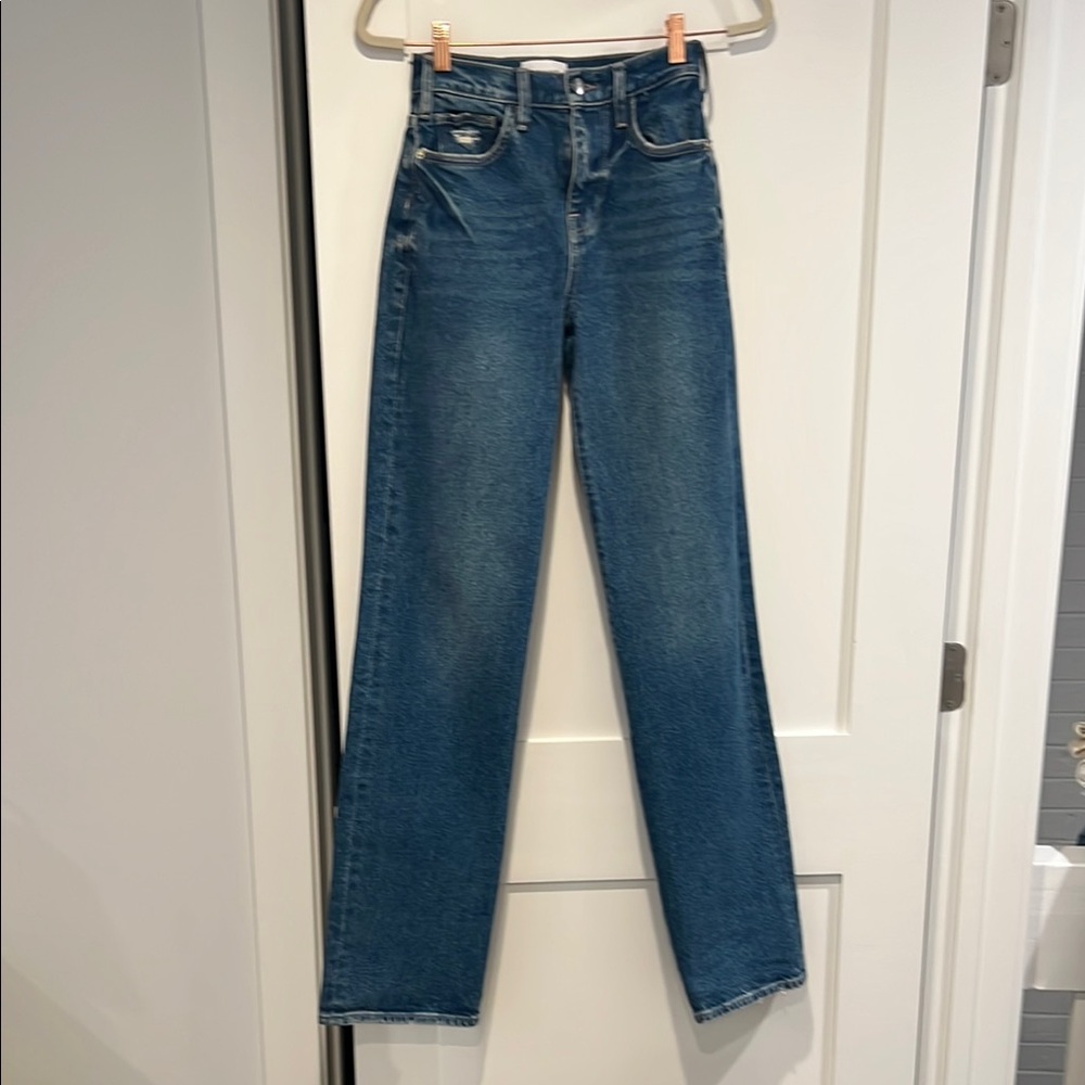 Frame Denim Blue Straight Leg Jeans - Picture 5 of 7